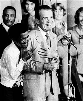 Richard Nixon and Sammy Davis Jr.