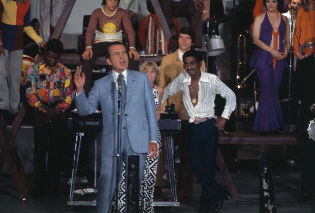Richard Nixon and Sammy Davis Jr at Marine Stadium